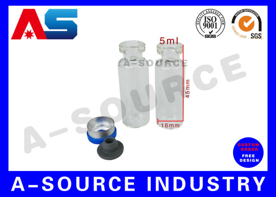 Szklanka 5 ml Małe fiolki szklane z zatyczką gumową i 13# aluminiową plastikową czapką do peptydów / SARM