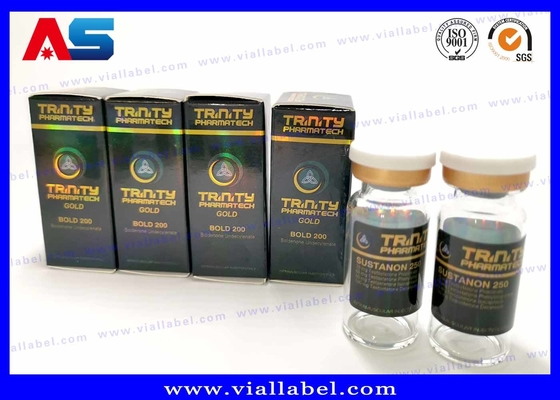 Farmaceutyczny peptyd Sarms Fiolka papierowa Pudełko opakowania Hologram Logo powłoka UV Etykiety na butelkach 10 ml