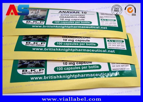Małe etykiety na butelkach Britishhknight Pharmaceutical Injection Oils Glossy Waterproof Label