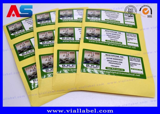 Małe etykiety na butelkach Britishhknight Pharmaceutical Injection Oils Glossy Waterproof Label