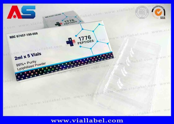 BPC Holograficzne Laserowe Małe Pudełko, Pudełko Farmaceutyczne Na 2 Butelki Drukowanie 3ml