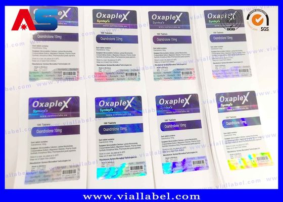 Holograficzne etykiety na fiolkach 10 ml Peptydy do wstrzykiwań Etykiety na fiolkach z receptą Drukowanie 4C w pełnym kolorze 60 x 25 mm