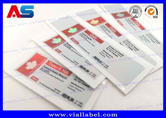 Lekarstwo Farmaceutyczne Nalepki na fiolki PET / PVC Etykiety na butelki szklane CMYK