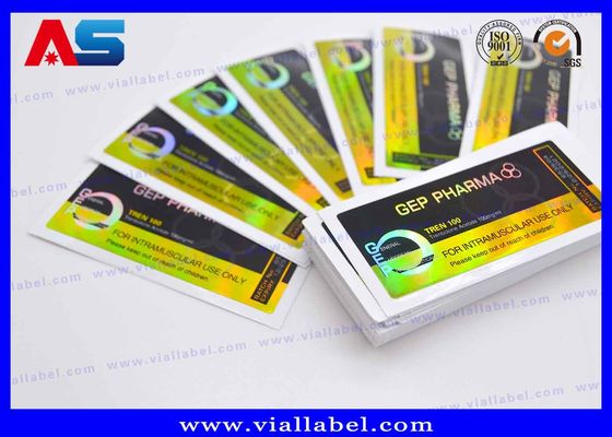 Dla fiolki Boldenene Undecylenate 10 ml Niestandardowe naklejki holograficzne Silne klejki Etykiety fiolki 10 ml z efektem holograficznym laserowym
