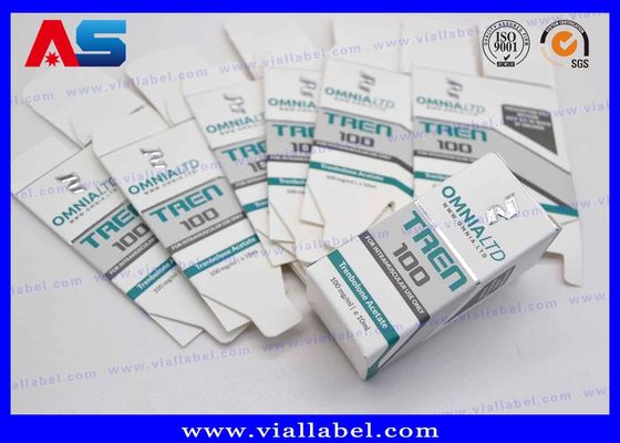 Wyrzucanie 10 ml fiol papierowych Pudełka Srebro Folia Drukowanie do aptek Peptydy do wstrzykiwań opakowania farmaceutyczne