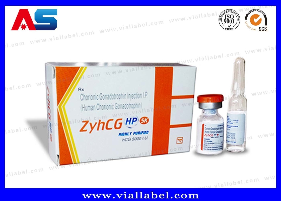 Zindywidualizowane pudełko Hcg i naklejka drukowana, fiolka 2 ml i ampułka 2 ml