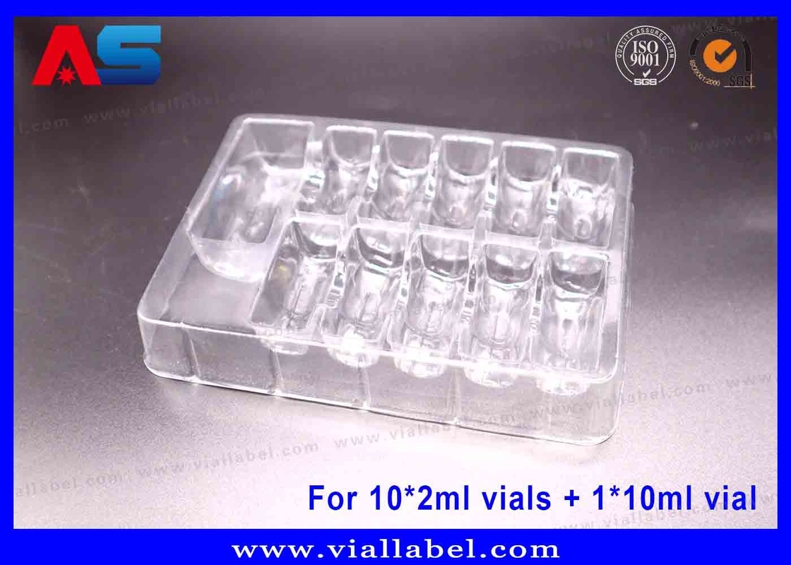 Przejrzyste plastikowe pęcherzyki do 10 x 2 ml fiolki + 1 x 10 ml fiolki