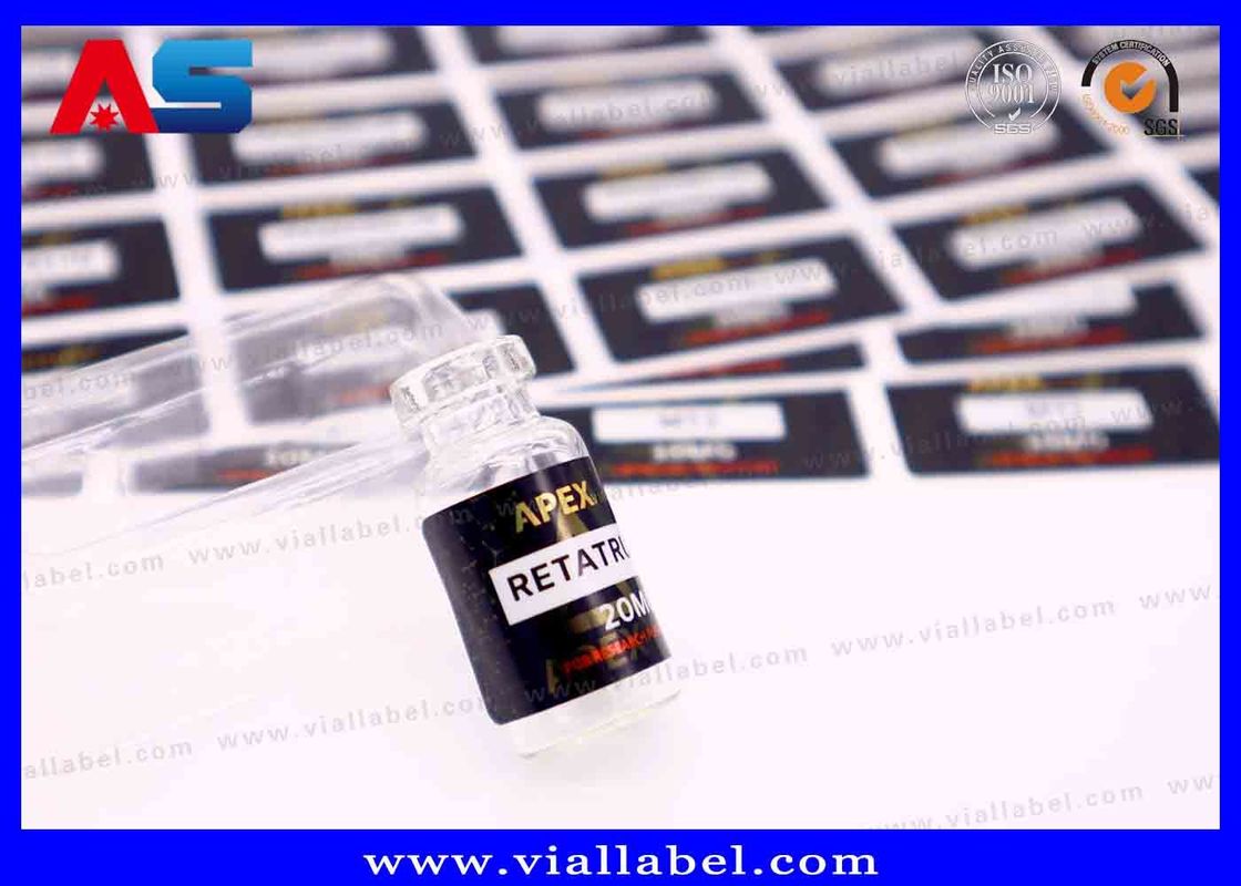 Biały film perłowy Etykieta na butelkę dla olejów do wstrzykiwań naklejki, naklejki na fiolki Hcg Drukowanie logo na zamówienie