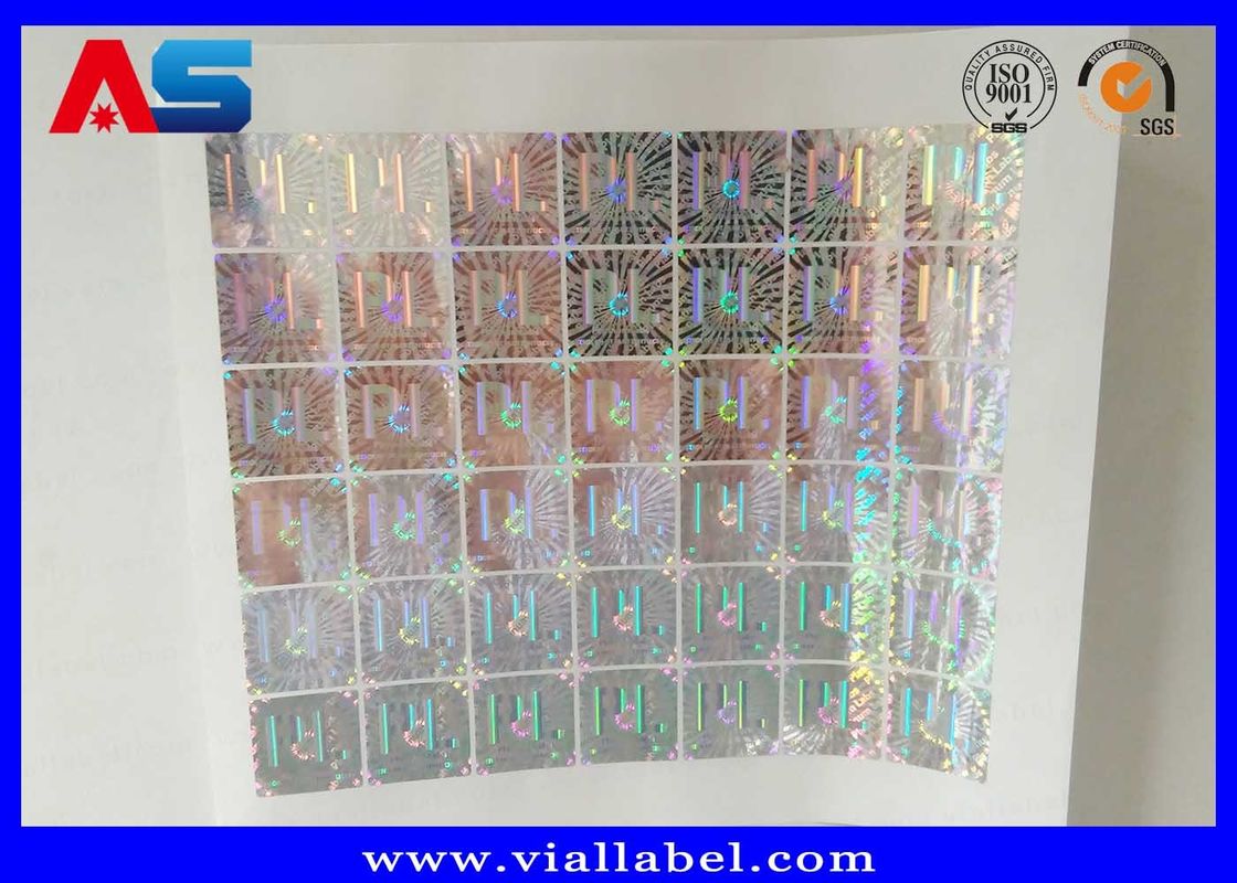 Macierzysty laserowy Niestandardowe naklejki holograficzne Winylowy hologram Pustka do przechowywania fiolki Pudełko 3D hologram laserowy