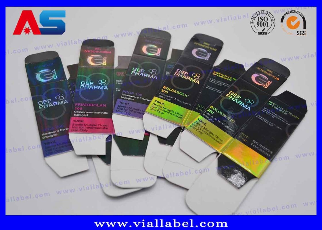 Składane pudełko do opakowań holograficznych dla fiol szklanych z peptydami 2 ml 10 ml 20 ml 30 ml fiolki do budowania ciała