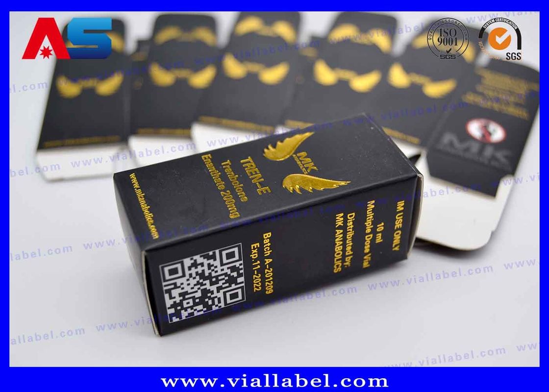 MK Pharmaceutical Pudełka z butelką 10 ml z złotą folią z embossed logo Pudełka do małych fiol