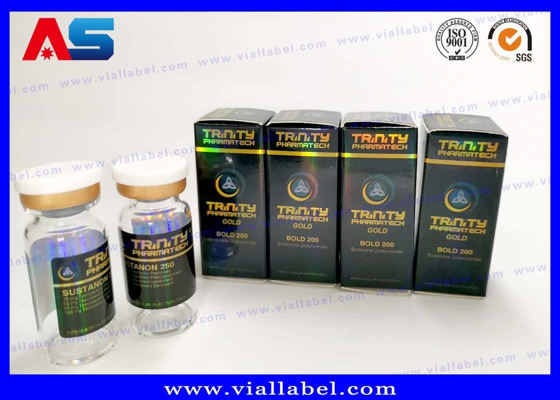 Laserowy hologram, kolor Panton, laboratorium, małe butelki, pudełka i etykiety, pudełka do pakowania dla kulturystyki