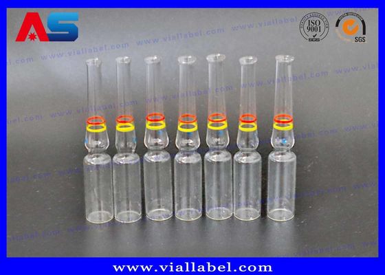 Przejrzystość szkła kolorowego 1 ml / 3 ml / 5 ml Ampułka z ozdobnymi pierścieniami