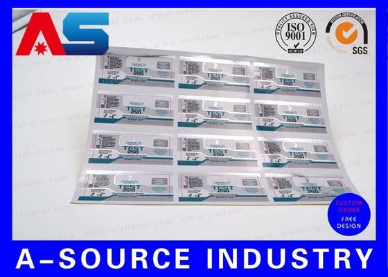 RX 10 ml Etykiety na fiolki Srebrna folia Nadruk metaliczny Do iniekcji laboratoryjnych Fiolka z wieloma dawkami Undoldenat boldenonu