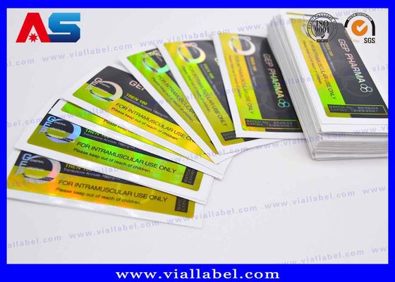 Dla fiolki Boldenene Undecylenate 10 ml Niestandardowe naklejki holograficzne Silne klejki Etykiety fiolki 10 ml z efektem holograficznym laserowym